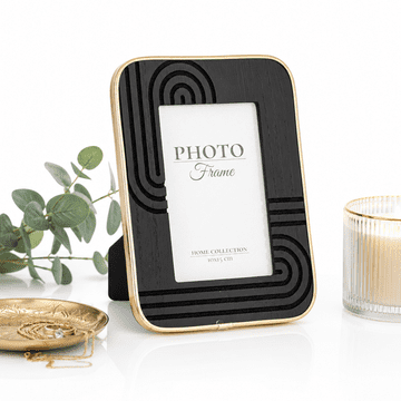 Okvir za fotografije 22,5x17, za fotografije 10x15 cm, črno-zlati glamur
