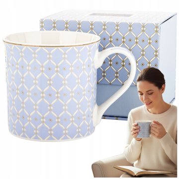 Velika porcelanasta skodelica v modri darilni škatli, 380 ml