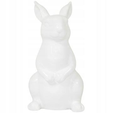 Figurica velikonočnega zajčka, bela keramična, spomladanska dekoracija 28 cm