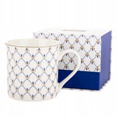 Porcelanasta skodelica v okrasni škatli, modro-bela, kot darilo, 380 ml