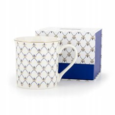 Porcelanasta skodelica v okrasni škatli, modro-bela, kot darilo, 380 ml