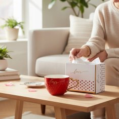 Porcelanasta skodelica v okrasni darilni škatli love 500 ml cup