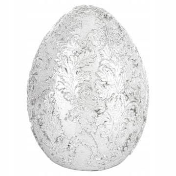 Figurica velikonočnega jajca, srebrno okrašeno jajce, 10 cm, okrasek, dekoracija
