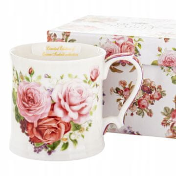 Porcelanasta skodelica z vrtnicami 360 ml cvetlični darilni vzorec v čajni škatli 360 ml