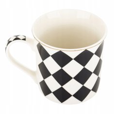 Porcelanasta skodelica v darilni škatli, črno-bela, porcelan, 380 ml