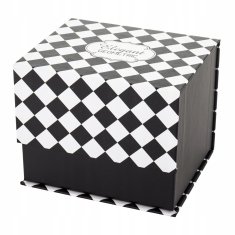 Porcelanasta skodelica v darilni škatli, črno-bela, porcelan, 380 ml