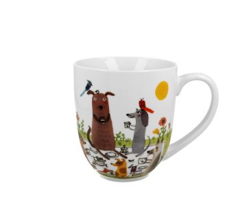 Velika XXL porcelanasta skodelica 350 ml z motivom mačke za kavo in čaj