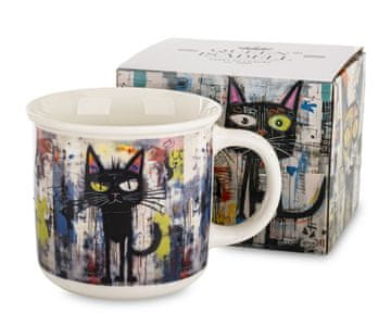 400 ml porcelanasta skodelica z motivom mačke za kavo in čaj