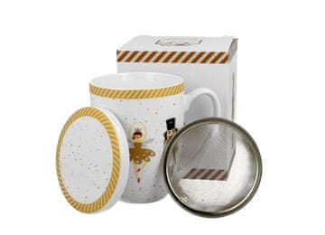 250 ml porcelanasta skodelica za čaj z infuzerjem in božičnim motivom