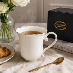 Porcelanasta skodelica v škatli 350 ml elegantna bela skodelica