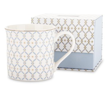 Porcelanasta skodelica, bela, modra