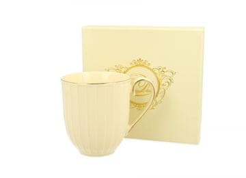 Porcelanasta skodelica Pl Nina, kremna, zlata