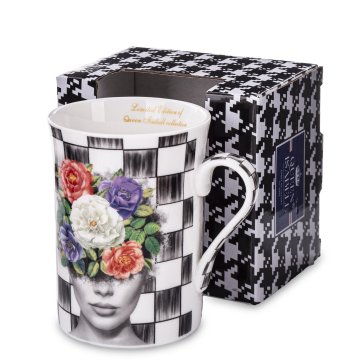 Večbarvna porcelanasta skodelica