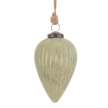 Steklena kroglica Delhi, zelena, 15x8,5x8,5 cm