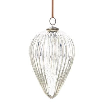 Steklena kroglica Delhi, srebrna, 23x13x13 cm