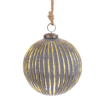 Steklena kroglica Delhi, siva in zlata, 14,5x12x12 cm, vzorec 1