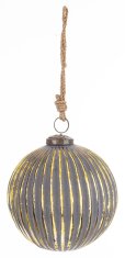 Steklena kroglica Delhi, siva in zlata, 14,5x12x12 cm, vzorec 1