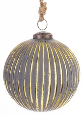 Steklena kroglica Delhi, siva in zlata, 14,5x12x12 cm, vzorec 1