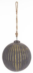 Steklena kroglica Delhi, siva in zlata, 16x14,5x14,5 cm