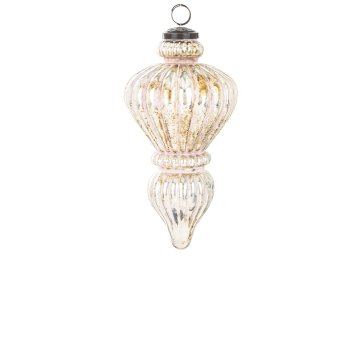 Steklena kroglica Delhi, roza in srebrna, 21x10,5x10,5 cm