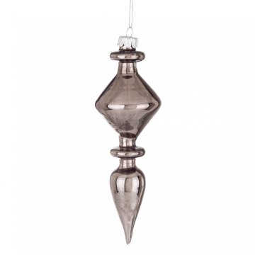 Steklena kroglica Laura, siva, 17x5,5x5,5 cm