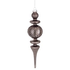 Steklena kroglica Laura, siva, 25x6x6 cm