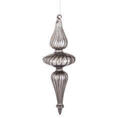 Steklena kroglica Laura, siva, 25x8x8 cm