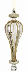 Steklena kroglica Laura, srebrna, 17x5x5 cm