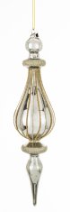 Steklena kroglica Laura, srebrna, 24x5,5x5,5 cm