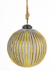 Steklena kroglica Delhi, zlato-siva, 12x12x12 cm