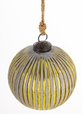 Steklena kroglica Delhi, zlato-siva, 12x12x12 cm