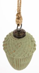 Steklena kroglica Delhi, zlata in zelena, 10,5x7x7 cm