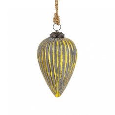 Steklena kroglica Delhi, zlato-siva, 13x8,5x8,5 cm, vzorec 2