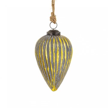 Steklena kroglica Delhi, zlato-siva, 13x8,5x8,5 cm, vzorec 2