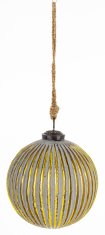 Steklena kroglica Delhi, zlato-siva, 12x12x12 cm