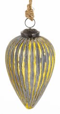 Steklena kroglica Delhi, zlato-siva, 13x8,5x8,5 cm, vzorec 2