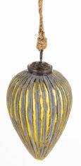 Steklena kroglica Delhi, zlato-siva, 13x8,5x8,5 cm, vzorec 2
