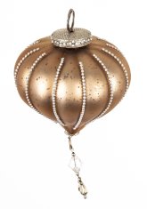 Steklena kroglica Delhi, srebrna in rjava, 16x10x10 cm