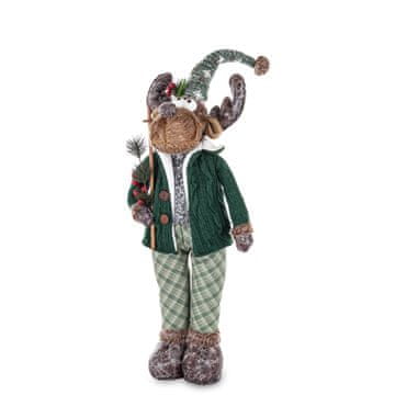 Večbarvna tekstilna figurica severnega jelena 65x26x15 cm vzorec 1