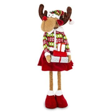 Večbarvna tekstilna figurica severnega jelena 81-62x25x20 cm
