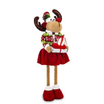 Večbarvna tekstilna figurica severnega jelena 63-47x22x18 cm