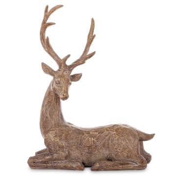Rjava plastična figurica jelena 34x15x26
