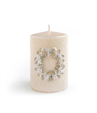 Venček za sveče PL Glamour Majhen Krem Fi7 parafin 9x7x7cm
