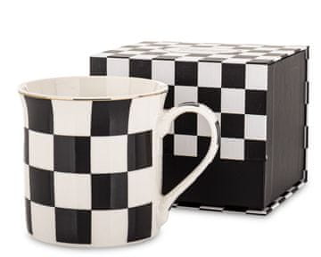 Elegantna porcelanasta skodelica, bela, črna, 9x12x9