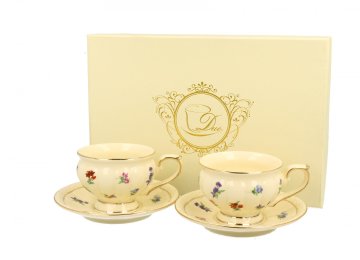 Porcelanasta skodelica Pl komplet 2 skodelic za espresso s krožnikom Anglija