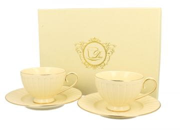 Porcelanasta skodelica Pl 2 skodelici s krožnikom Nina krem