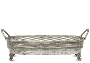 Dekorativni srebrni pladenj 15,5x44,5x26,5
