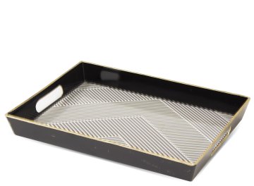 Dekorativni pladenj Tulum črna, siva 3,5x29,5x22