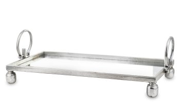 Dekorativni pladenj srebrn 19x61x30,5
