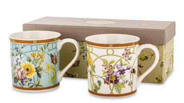 Dekorativni porcelanasti komplet dveh skodelic 9x12,5x9